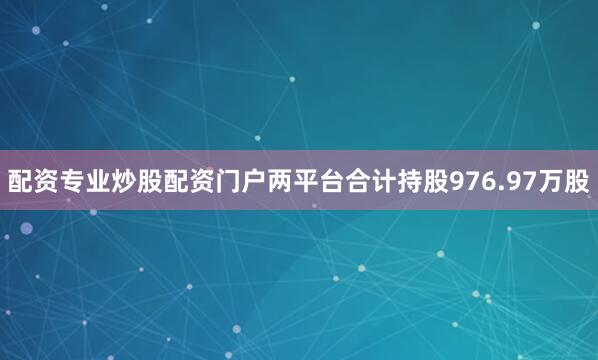 配资专业炒股配资门户两平台合计持股976.97万股